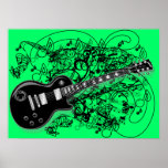 Choose any color background-Guitar Swirled Poster