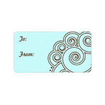 Choose any Color Charming Swirls Gift Labels