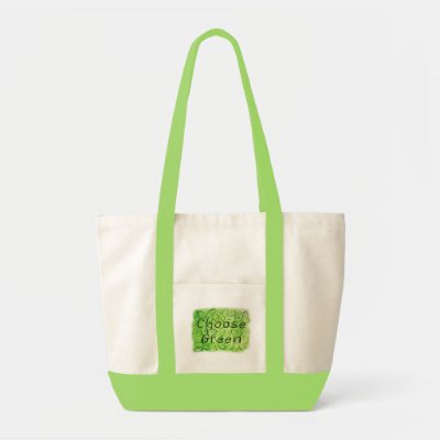 Planet Green Bags on Bag Has A Painting Of Green Leaves With The Text Of    Choose Green