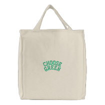 Choose Green embroidered bags
