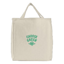Choose Green embroidered bags