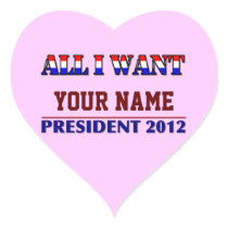 Choose The President 2012 Pink Heart Name Tag
