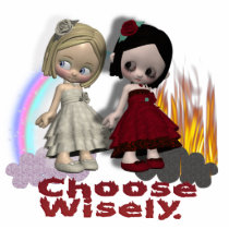 Choose Wisely Angel Devil Girls Acrylic Cut Outs