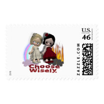 Choose Wisely Angel Devil Girls Stamps