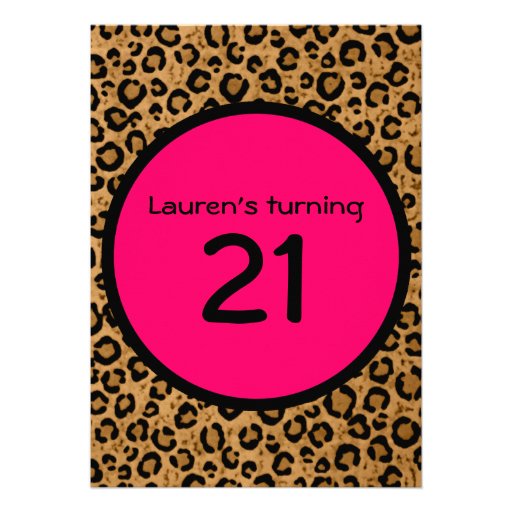 Choose Your Age Leopard 21st Birthday Invitation