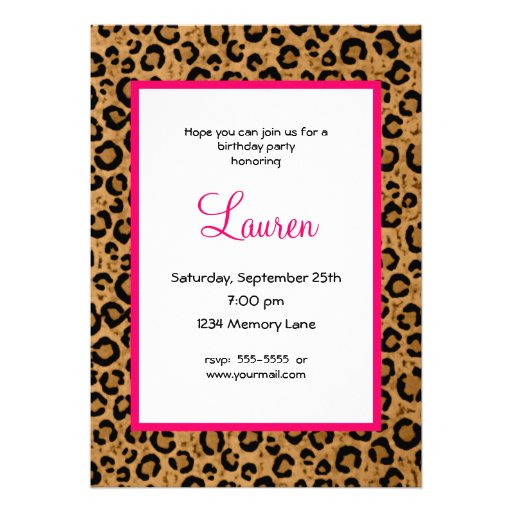 Choose Your Age Leopard 21st Birthday Invitation (front side)