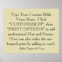 Choose Your Bible Verse Art Print, Optional Framed Poster