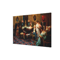 Chopin Playing the Piano Stretched Canvas Print