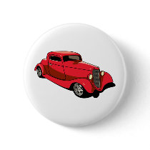 Chopped Red Coupe buttons by hotrodshirts Chopped Red Coupe buttons