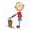 Chopping Wood Sticker