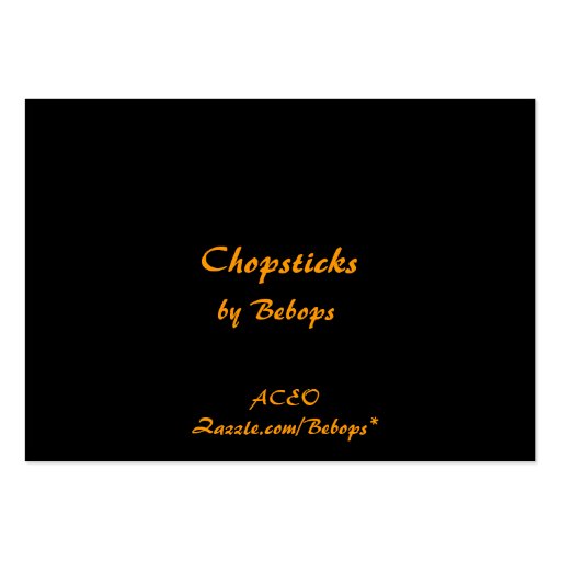 Chopsticks ATC Business Card Template (back side)