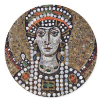 Chor Mosaics At San Vitale In Ravenna, Szene: Empr Round Stickers