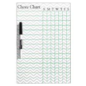 Chore Chart List Stripes Weekly Chevron Gray Dry-Erase Whiteboards