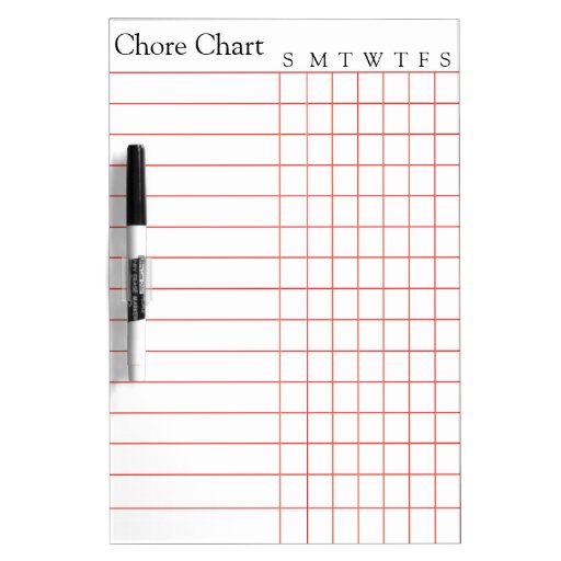 Chore Chart List Stripes Weekly Dry Erase Board Zazzle
