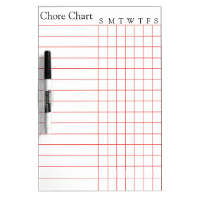 Chore Chart List Stripes Weekly Dry Erase Whiteboards