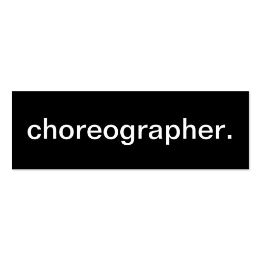 Choreographer Business Card (front side)