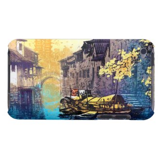 Chou Xing Hua Suzhou Scenery river sunset painting iPod Touch Covers