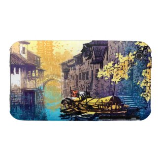 Chou Xing Hua Suzhou Scenery river sunset painting iPhone 3 Case-Mate Case