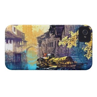 Chou Xing Hua Suzhou Scenery river sunset painting iPhone 4 Covers