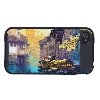 Chou Xing Hua Suzhou Scenery river sunset painting iPhone 4/4S Cases