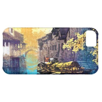 Chou Xing Hua Suzhou Scenery river sunset painting Cover For iPhone 5C