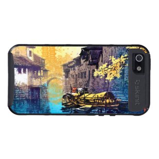 Chou Xing Hua Suzhou Scenery river sunset painting Covers For iPhone 5