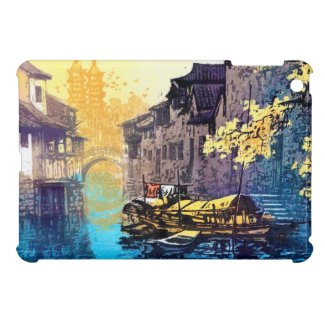 Chou Xing Hua Suzhou Scenery river sunset painting iPad Mini Case