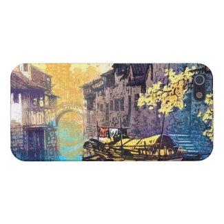 Chou Xing Hua Suzhou Scenery river sunset painting iPhone 5 Covers