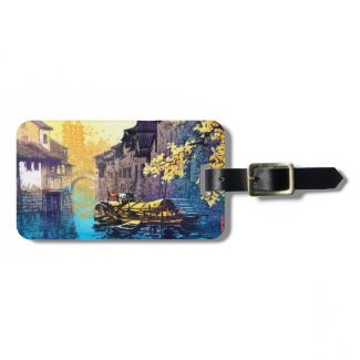 Chou Xing Hua Suzhou Scenery river sunset painting Tag For Luggage
