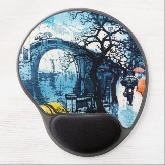 Chou Xing Hua Suzhou Scenery vintage chinese art Gel Mouse Pads