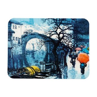 Chou Xing Hua Suzhou Scenery vintage chinese art Rectangular Magnet