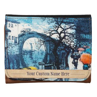 Chou Xing Hua Suzhou Scenery vintage chinese art Wallets