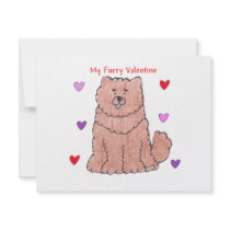 Chow Chjow Red Furry Valentine invitations by giftsjustforuholiday Chow Chjow Red Furry Valentine invitations