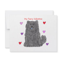 Chow Chow Black Furry Valentine invitations by giftsjustforuholiday Chow Chow Black Furry Valentine invitations