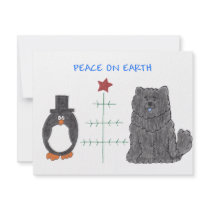 Chow Chow Black Peace On Earth invitations by giftsjustforuholiday Chow Chow Black Peace On Earth invitations
