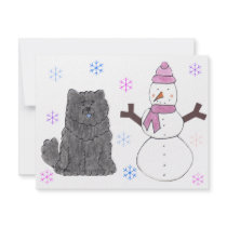 Chow Chow Black & Snowman invitations by giftsjustforuholiday Chow Chow Black & Snowman invitations