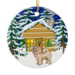 Chow Chow Christmas Log Cabin Christmas Tree Ornaments