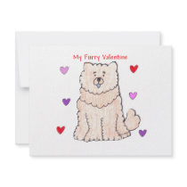 Chow Chow Cream Furry Valentine invitations by giftsjustforuholiday Chow Chow Cream Furry Valentine invitations