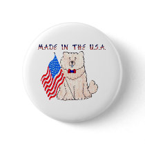 Chow Chow Cream Made In The USA Button by giftsjustforuholiday Chow Chow Cream Made In The USA Button