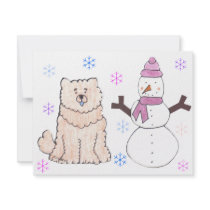 Chow Chow Cream & Snowman invitations by giftsjustforuholiday Chow Chow Cream & Snowman invitations