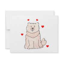 Chow Chow Cream Valentine Ears invitations by giftsjustforuholiday Chow Chow Cream Valentine Ears invitations