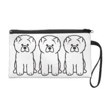 Chow Chow Dog Cartoon Wristlet Purses