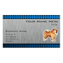 Chow Chow; metal look Business Card Templates