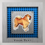 Chow Chow; metal look Print