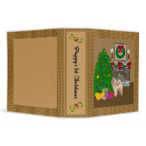 Chow chow Puppy's 1st Christmas Scrapbook Vinyl Binder