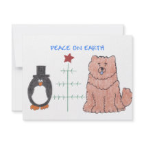 Chow Chow Red Peace On Earth invitations by giftsjustforuholiday Chow Chow Red Peace On Earth invitations