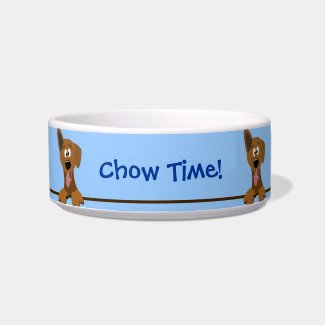 Chow Time Cute Cartoon Mutt Custom Dog Bowl