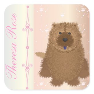 ChowChow - pink Customizable Stickers