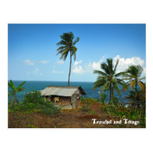 Choza en la costa del norte de Trinidad Postal
