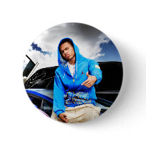 Chris Brown Button - Chris Brown Blue